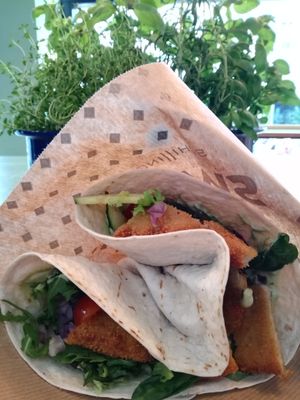 schnitzel wrap at Swing Kitchen - Operngasse in Vienna