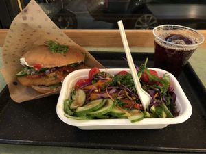 the menu is a very very good deal and filling... garden salad is great at Swing Kitchen - Operngasse in Vienna