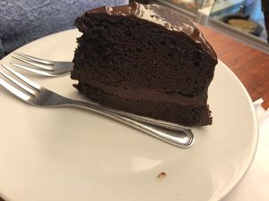 Chocolate cake (heavy, but very tasty) at Carotterie 2000 in Antwerpen