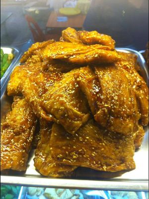 Sweet and sour soy skin  at Dao of Vegetarian 素道斋 in Central Singapore