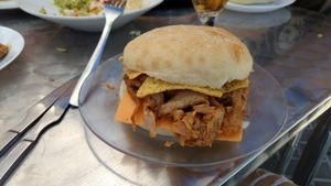 crispy 'chicken' burger at Ruta 42 in Lhospitalet De Llobregat