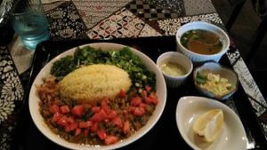 great dry vegan curry at Sumida River Kitchen in Tokyo