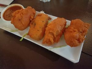 Aloo Chop - potato patties at Tibetan Kitchen in Spring Hill