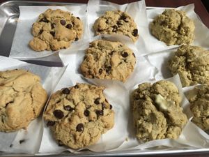 GF Chocolate Chip Cookies, and GF Butterymylk Biscuits at 701 Coffee in Seattle