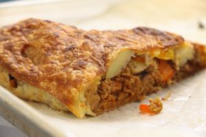 Spicy Sausage empanada at 701 Coffee in Seattle