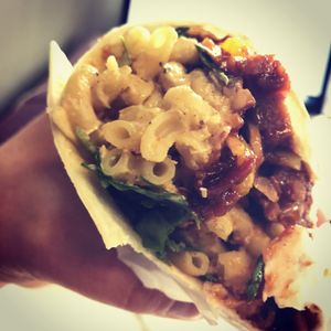 BBQ w mac at 701 Coffee in Seattle