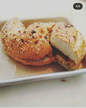 breakfast sandwich at Gnome Cafe in Charleston