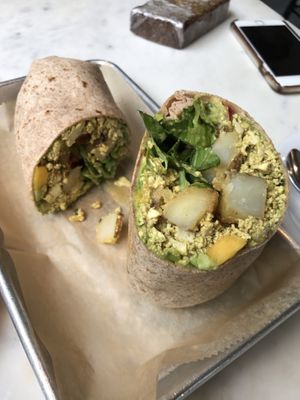 potato tofu wrap at Gnome Cafe in Charleston