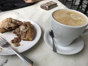 cinnamon roll at Gnome Cafe in Charleston