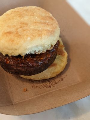 Hemp Sausage Biscuit at Gnome Cafe in Charleston