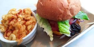 Veggie burger | mac at Gnome Cafe in Charleston