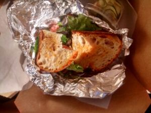 mushroom blt at Gnome Cafe in Charleston