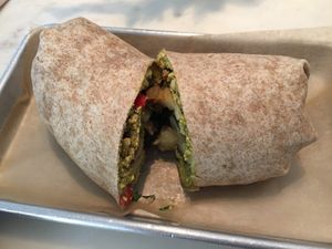 Breakfast burrito at Gnome Cafe in Charleston