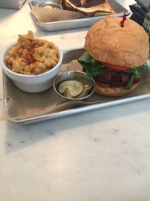 Fried seitan and Mac  at Gnome Cafe in Charleston