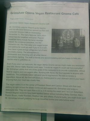 Gnome at Gnome Cafe in Charleston