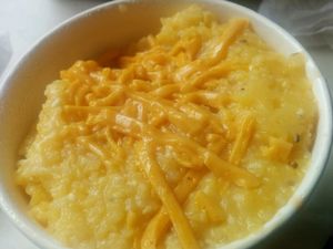 creamy cheese grits at Gnome Cafe in Charleston