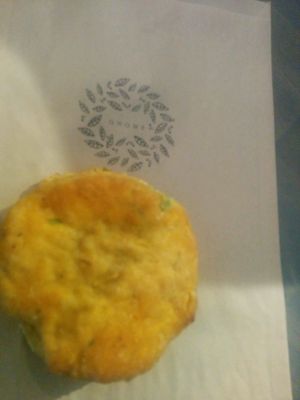 tasty, fluffy biscuits at Gnome Cafe in Charleston