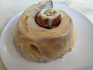 Cinnamon roll... freshly baked at Gnome Cafe in Charleston