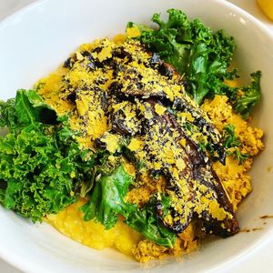 Grits bowl at Gnome Cafe in Charleston