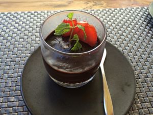 avocado chocolate mousse  at Jalus Vegan Kitchen in Hanoi