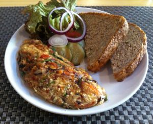 Tofu Omelette at Jalus Vegan Kitchen in Hanoi