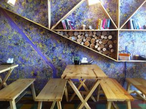 Tables at Jalus Vegan Kitchen in Hanoi