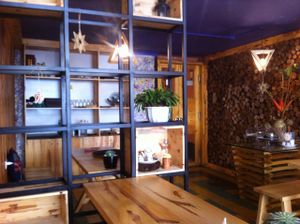 Nice indoor deco at Jalus Vegan Kitchen in Hanoi