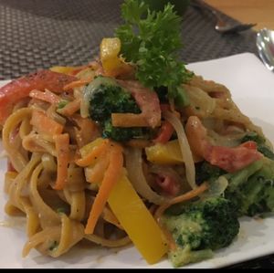 tofu cream pasta - really nice! at Jalus Vegan Kitchen in Hanoi