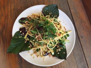 Green mango salad at Jalus Vegan Kitchen in Hanoi