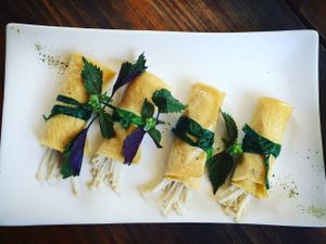 Tofu mushroom wrap at Jalus Vegan Kitchen in Hanoi