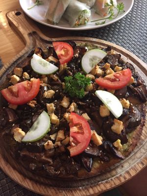 Mushroom and Tofu pizza was the best! at Jalus Vegan Kitchen in Hanoi