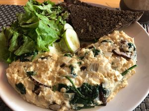 best. omelet. ever.  at Jalus Vegan Kitchen in Hanoi