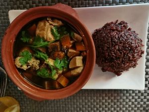 Rice and Tofu Clay Pot at Jalus Vegan Kitchen in Hanoi