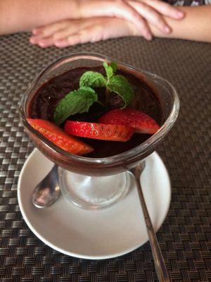 Avocado chocolate mousse at Jalus Vegan Kitchen in Hanoi