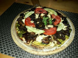 Pesto Pizza at Jalus Vegan Kitchen in Hanoi