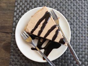 peanut butter banana cheesecake for your pleasure at Jalus Vegan Kitchen in Hanoi