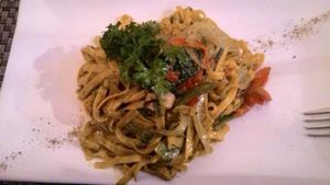 Pestp pasta at Jalus Vegan Kitchen in Hanoi