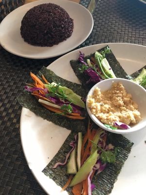 Nori wraps with tahini at Jalus Vegan Kitchen in Hanoi