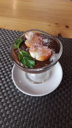 Chocolate mousse at Jalus Vegan Kitchen in Hanoi