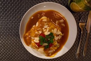 Homemade lasagna at Jalus Vegan Kitchen in Hanoi