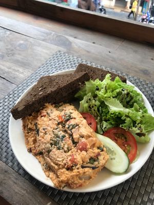Omelette was delicious at Jalus Vegan Kitchen in Hanoi