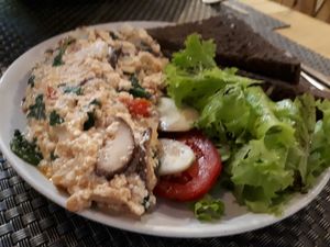 omelette  at Jalus Vegan Kitchen in Hanoi