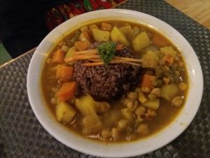 Spicy veggie curry at Jalus Vegan Kitchen in Hanoi