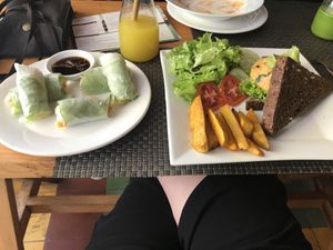 Sommer Rolls + Avocado Tofu Sandwich  at Jalus Vegan Kitchen in Hanoi