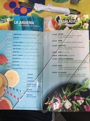 Juices and salads --- jugos y ensaladas  at Golden Yo Light in Queretaro