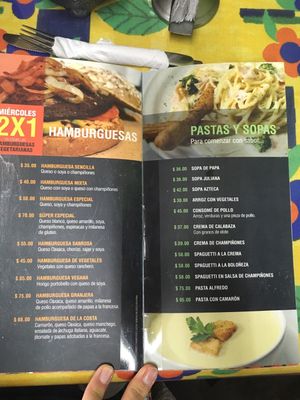 Hamburgers, soups, pastas --- hamburguesas, sopas, pastas  at Golden Yo Light in Queretaro