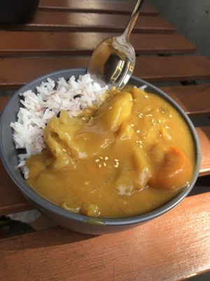 Vege curry at Brim CC in Melbourne