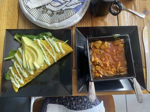 Garbanzo omelette & menudo at Tury's in Tijuana