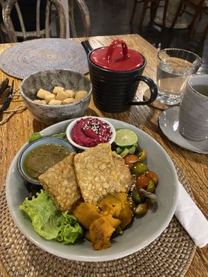 tempeh bowl  at Yoga Searcher in Pecatu