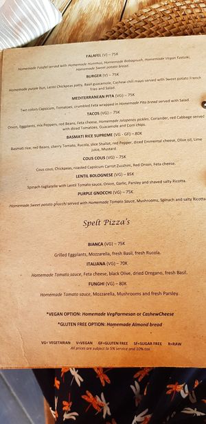 Menu Mains + Pizza at Yoga Searcher in Pecatu